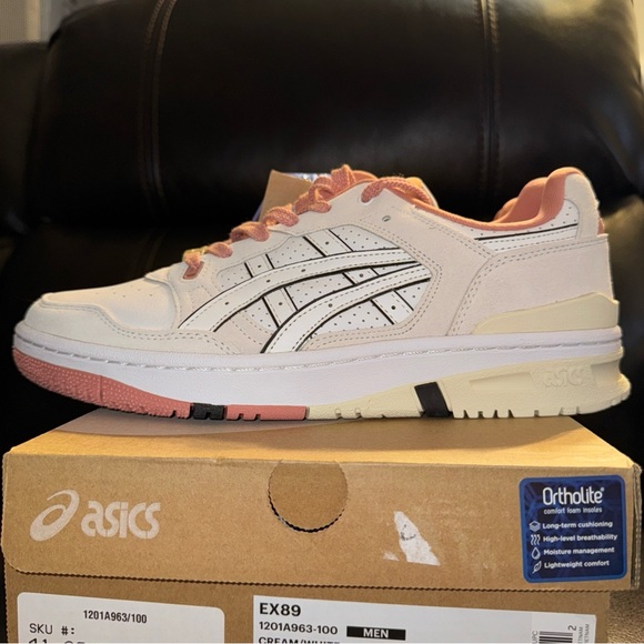 Brand New-New Asics Men\'s Ex89 Sneaker Size 10 Color Cream /white New With Box